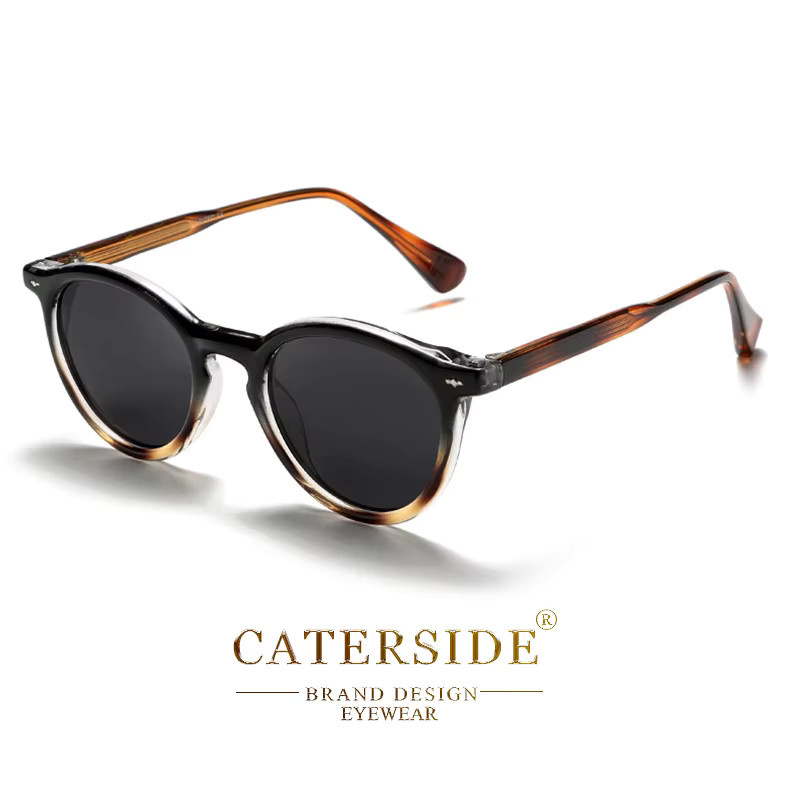 CATERSIDE Runde Sonnenbrille, Vollrand, Kunststoff, braun, Unisex, polarisiert - Bild 2