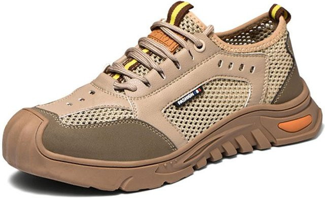 Avant-garde Sommer Sicherheitsschuhe für Herren als atmungsaktive Arbeitssneaker mit Stahlkappe und Durchtrittschutz in Beige, Größe 37 - Bild 1