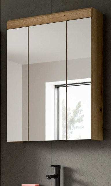 Inn.Furn Badezimmer Spiegelschrank Shawn in Eiche Braun, B: 60 cm, H: 79 cm, T: 18 cm - Bild 1