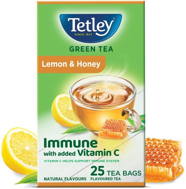 Tetley Grüner Tee Zitrone und Honig, Teebeutel, 25 Stück, 39g - Bild 1