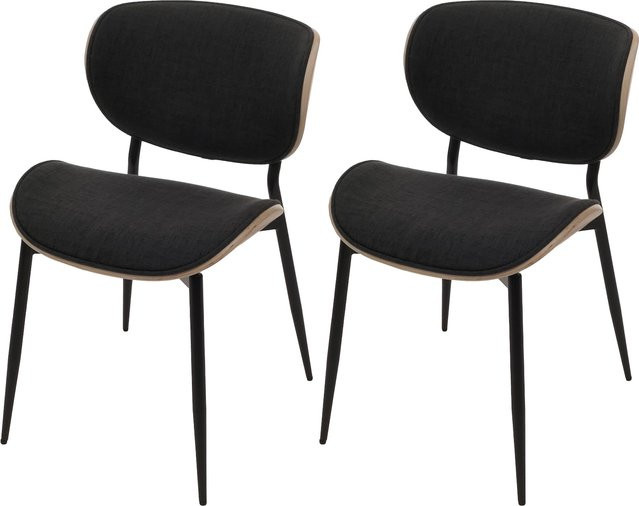 2er-Set Esszimmerstühle MCW-O45 aus Bugholz mit Stoffbezug in Natur und Dunkelgrau, FSC-zertifiziert und Öko-Tex Standard - Bild 1