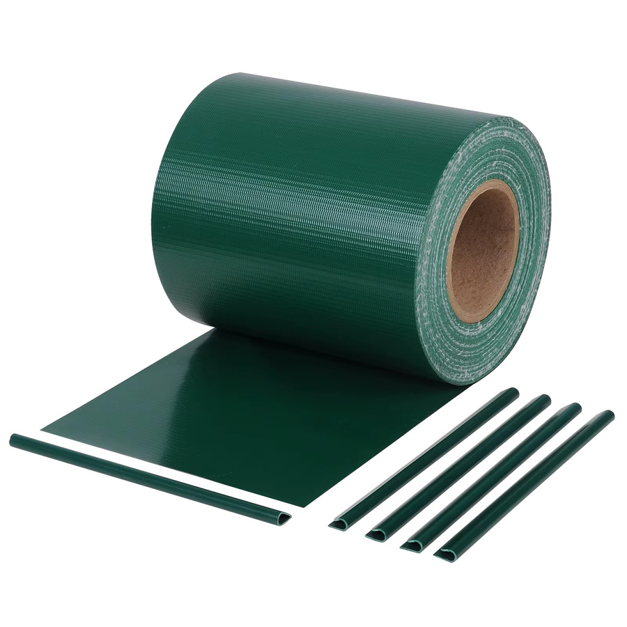 WOLTU Sichtschutzrolle aus PVC für Gartenzaun, Terrasse und Balkon in Anthrazit und Grün inklusive Befestigungsklammern - Bild 2