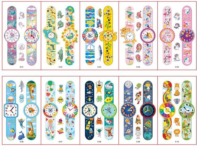 Binchi Outdoor Product Cartoon Uhr Tattoo Aufkleber, 10er Set, wasserdicht - Bild 1