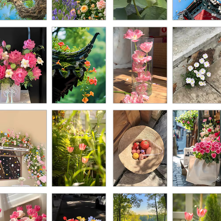 32 Stück Heilpflanzen-Postkarten-Serie mit botanischen Motiven in Mehrfarbig, rechteckige Papier-Postkarten zur Dekoration - Bild 3