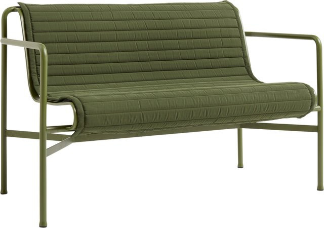 HAY Sitzauflage für Palissade Dining Bench in Grün aus wetterfestem Olefin-Gewebe - Bild 1