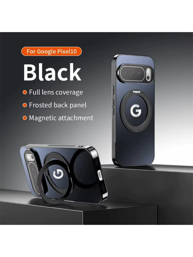 Magnetische PC Handyhülle mit Matt-Beschichtung und Metallring-Ständer für Google Pixel 10 Pro XL, 9A, 8A in Schwarz oder Blau - Bild 4