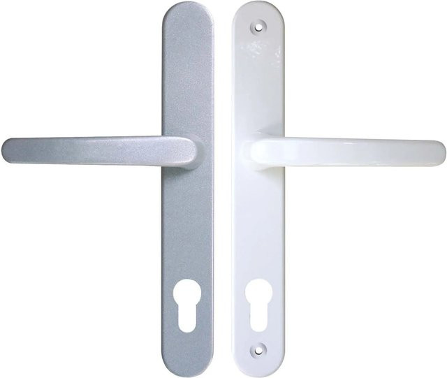 Roro Drücker-Garnitur aus Aluminium in Weiß-Silber, B/T/H: 31,0 x 25,0 x 4,5 cm - Bild 1