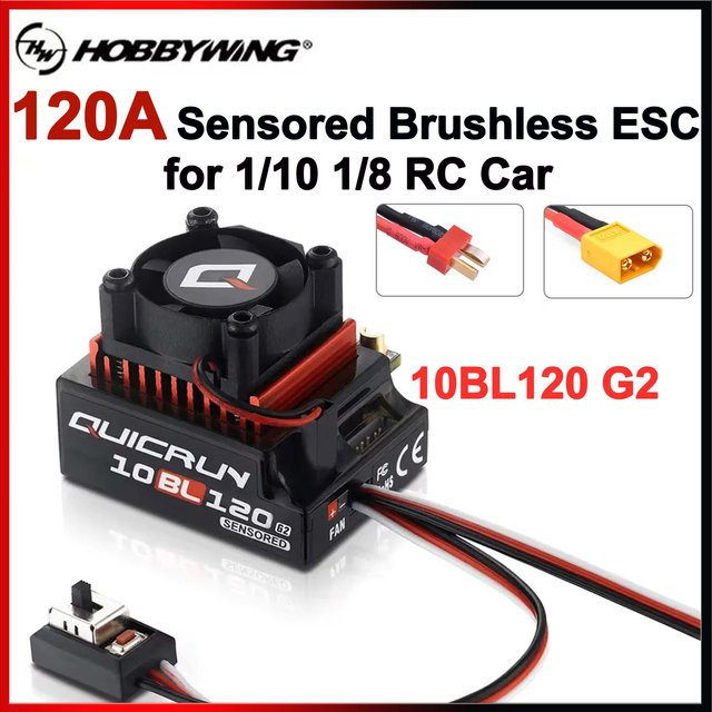 Hobbywing QUICRUN Sensored 10BL120 G2 120A Bürstenloser ESC Geschwindigkeit Controller, Schwarz - Bild 1