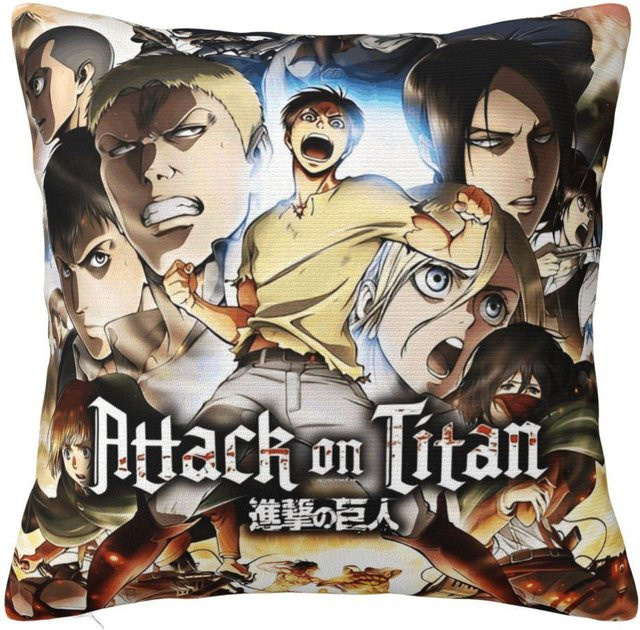 Lucky starfish HOME Levi Manga Collage Kissenbezug Attack on Titan Shingeki no Kyojin, Mehrfarbig, Breite: 45 cm, Höhe: 45 cm - Bild 1
