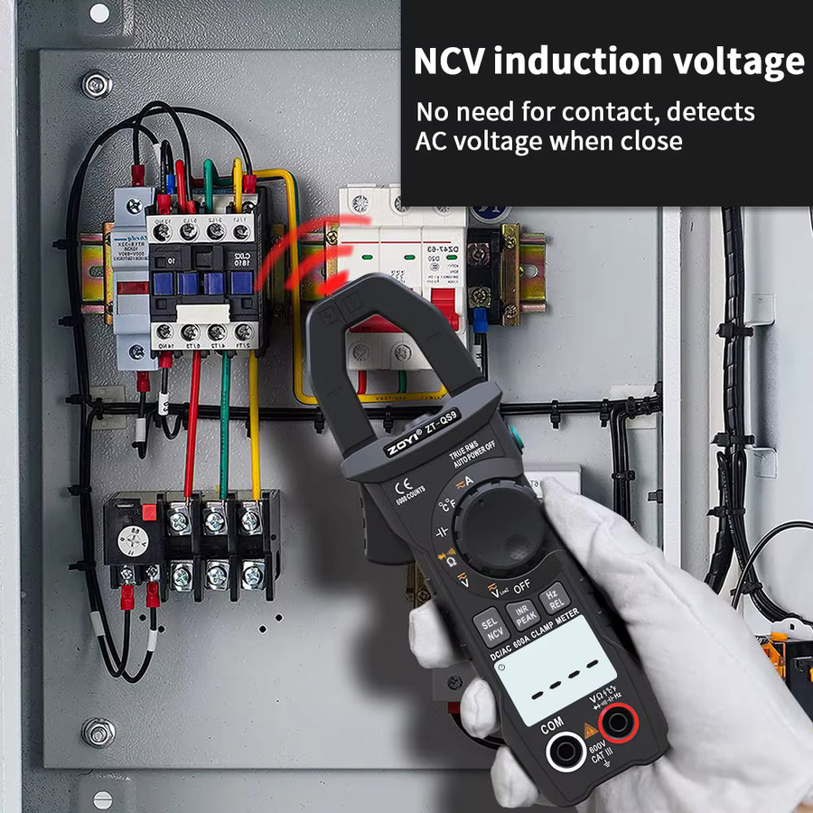 ZOYI Digitales Zangenmessgerät 600A True RMS Smart-Zangenamperemeter in Schwarz mit Auto-Range-Funktion, Multimeter für DC/AC Spannung, Hz, Ohm und NCV Tester - Bild 6