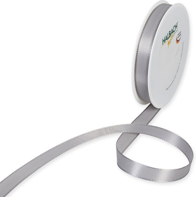 Halbach Taftband aus Polyester, Grau, Breite: 15 mm, Länge: 10 m - Bild 1