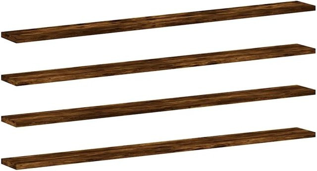 vidaXL Wandregale 4er Set aus Holzwerkstoff in Räuchereiche, B: 100 cm, T: 10 cm, H: 1,5 cm - Bild 1