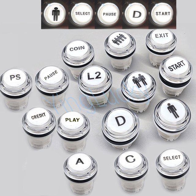 YingLucky Beleuchteter Druckknopf für Arcade-Spiel-Kits in Grün, 33mm, 5V/12V - Bild 1