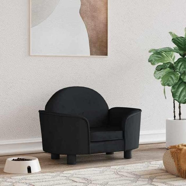 Hundebett Maison des Mondes aus Samt und Schaumstoff in Schwarz, B/T/H: 66 x 40 x 45 cm - Bild 1