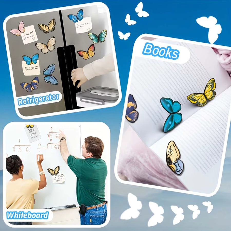 24 Stück Schmetterlings-Magnet-Lesezeichen im Haustier-Design, bunte Seitenmarkierungen für Leser, Studenten und Lehrer - Bild 3
