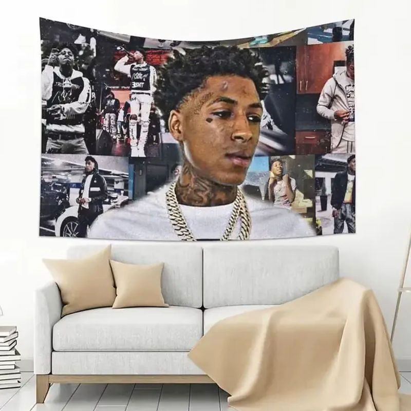 VIKAMA Wandteppich YoungBoy Never Broke Again Hip-Hop-Rapper Porträt, mehrfarbig, Textil, B/H: 60 x 40 cm - Bild 4