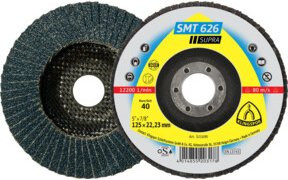 Klingspor SMT 626 Schleifmopteller in Schwarz, Korn 36, gewölbt, Durchmesser: 180 mm, Bohrung: 22,23 mm - Bild 1