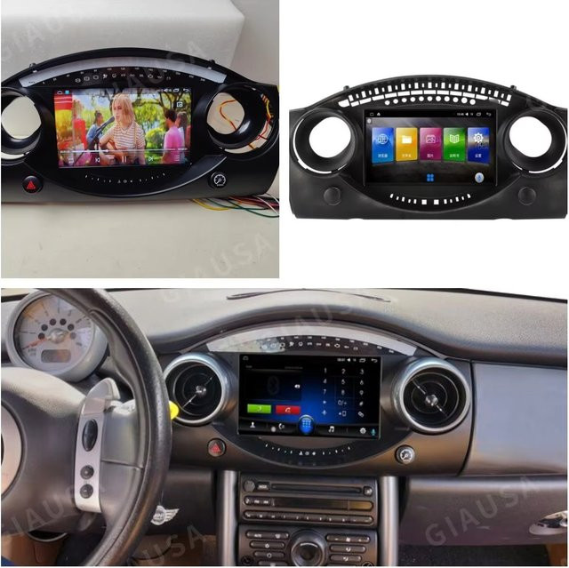 YANFU Android 11 Multimedia Autoradio mit GPS und Carplay für Mini Cooper R50 R53 (2004-2006), 8 GB RAM + 256 GB Speicher, 7 Zoll Touchscreen, Schwarz - Bild 1