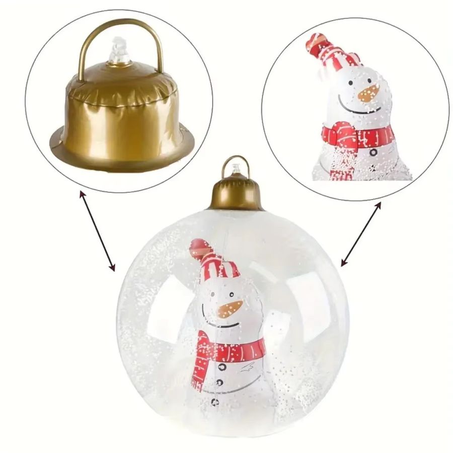 DUTRIEUX Weihnachtskugel aus PVC, extra große aufblasbare Dekoration mit Haken für Innen und Außen, Durchmesser: 60 cm - Bild 4