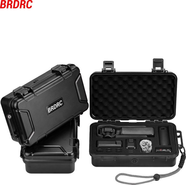 BRDRC Tragetasche für DJI Pocket 3, stoßdämpfende Hartschalen-Schutztasche in Schwarz - Bild 1