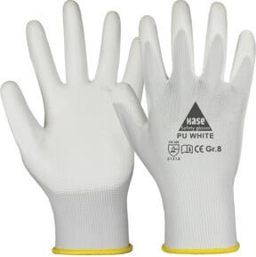 Hase Montagehandschuhe Weiß Größe XL aus Polyester mit PU-Beschichtung - Bild 1