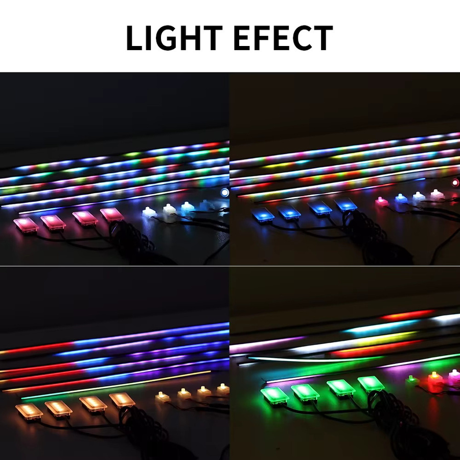 WUMFIRE RGB Symphony Auto-Umgebungslicht mit App-Steuerung, LED-Innenraumbeleuchtung in Multicolour mit Acryl-Führung und USB-Anschluss - Bild 4