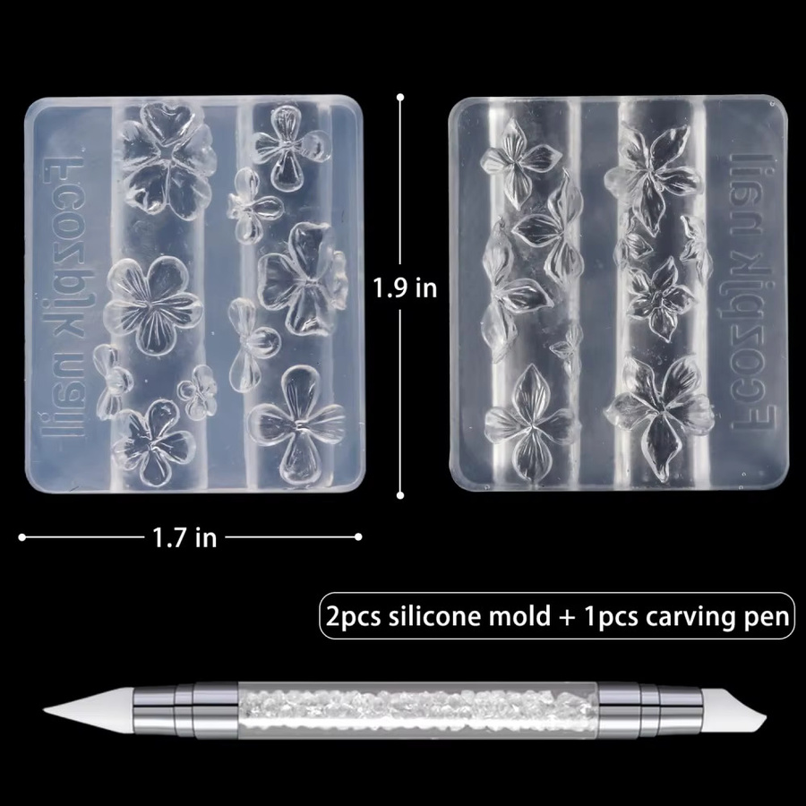 MingLee Nagelmodellierform, Transparente Silikon-Blütenform für Nagelgel - Bild 3
