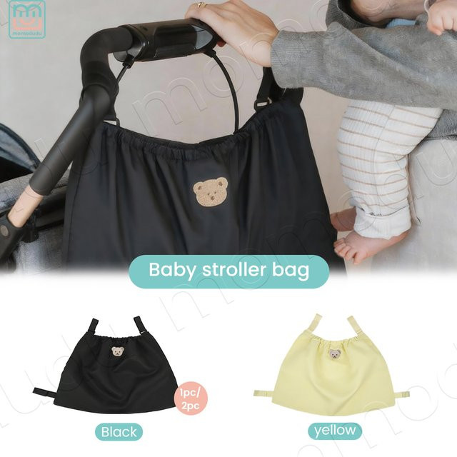 Kisslanding Kinderwagentasche mit Clip in Schwarz und Gelb, wasserdichte Mumientasche für Handy und Milchflaschen - Bild 1