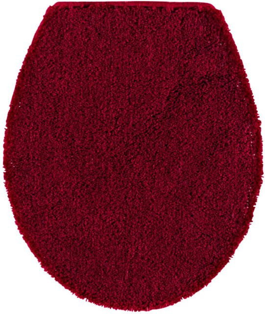 Badvgarnitur aus Polyacryl in Rot und Grau, rutschhemmend und für Fußbodenheizung geeignet - Bild 1