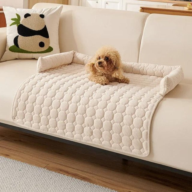 Weiche und winterwarme Hundebettmatte von Household supplies MH mit Kissen und Anti-Rutsch-Unterlage, B/T: 75 x 75 cm - Bild 1