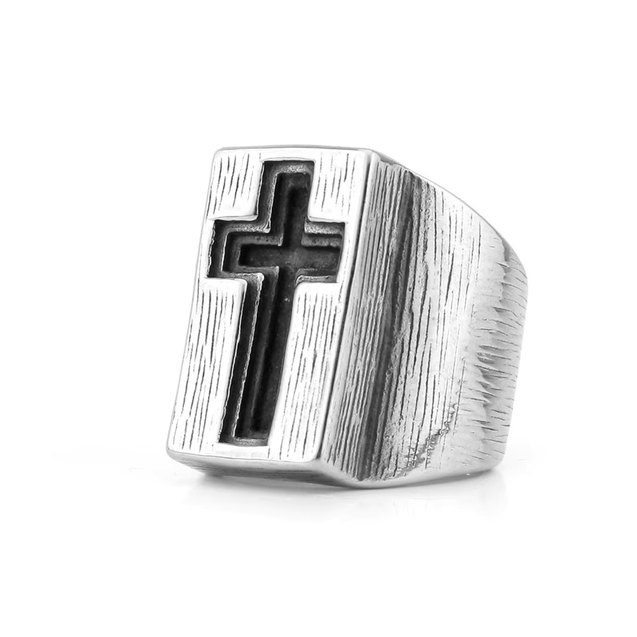 Ring Edelstahl, Silber, Vintage, Herren - Bild 2