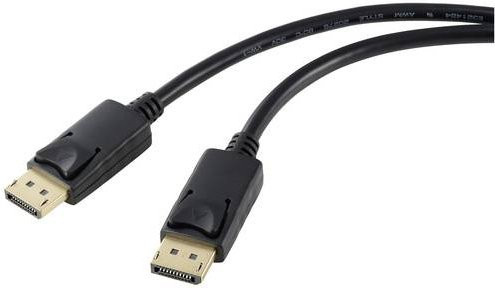 Renkforce DisplayPort Anschlusskabel 4K UHD, Schwarz, Länge: 2,00 m - Bild 1