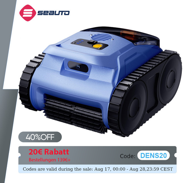 Seauto SAT20pro Roboter-Poolreiniger in Blau mit 45.000 Pa Saugkraft und Wandkletterfunktion für Aufstellpools - Bild 1
