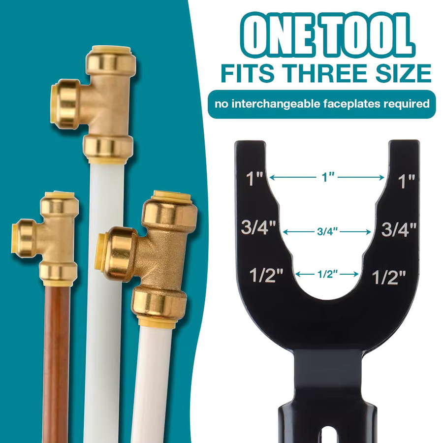 3-in-1 Profi-Rohrzange als Mehrzweck-Werkzeug für 1/2″, 3/4″ und 1″ Rohre zur Installation und Entfernung von Kupfer-, PEX- und PVC-Rohren - Bild 3