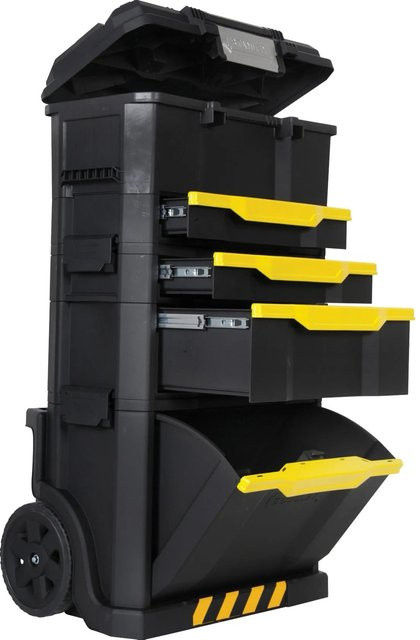 Stanley Rollende Werkstatt 3-in-1 Modular aufgebaut in Schwarz aus Kunststoff und Aluminium - Bild 1