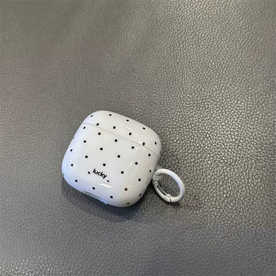 Schutzhülle für Samsung Galaxy Buds 4 Pro 3 Pro 2 Pro FE Live mit minimalistischem Schwarz-Weiß Polka Dot Muster und Stern-Anhänger - Bild 5