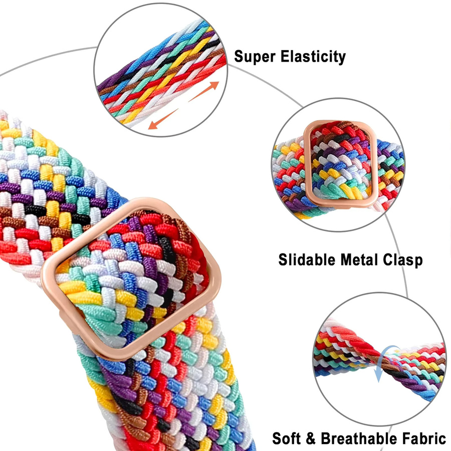 CAOWTAN Uhrenarmband Nylon, geflochtenes Schlaufenarmband, Bunt, Unisex - Bild 1