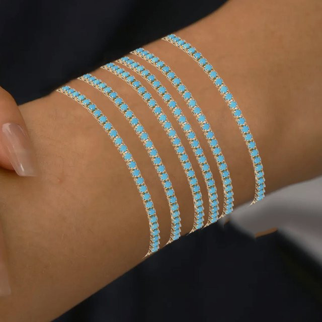 ZAKOL Tennis Armbänder, Blau Türkis, Zirkonia, Unisex - Bild 1