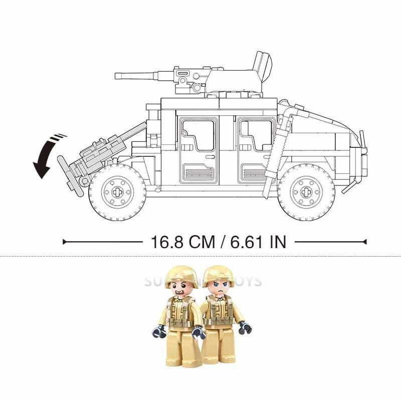 Sluban Panzer-Transportfahrzeug Armeestil 265-teiliges Set - Bild 2