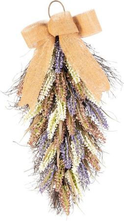 Künstliches Heidekraut-Gesteck von viva domo in Mehrfarbig, hängendes Herbst-Arrangement im Landhausstil
