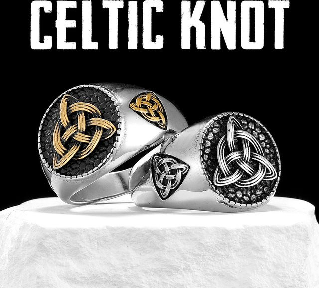 METAL HUNTER Ring, Edelstahl, Silber, Unisex, Keltischer Knoten - Bild 1