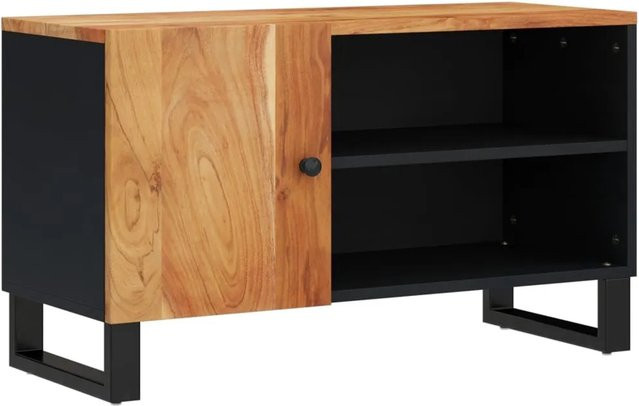 vidaXL TV-Schrank aus Akazienholz und Holzwerkstoff in Braun, B/T/H: 80 x 33 x 46 cm - Bild 1