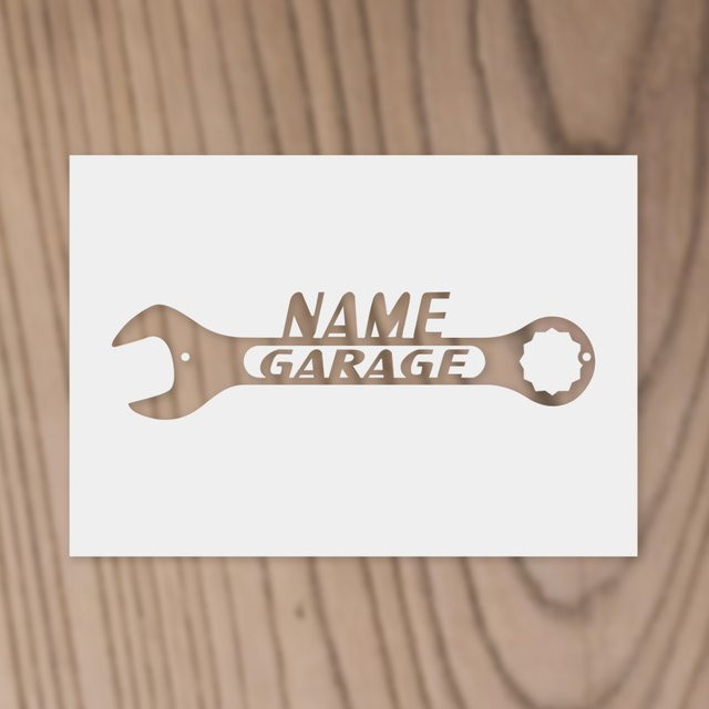 A4 Garagenschlüssel-Schriftzug-Schablone aus Metall für DIY-Namensvorlagen und Wandkunst, Breite: 29,7 cm, Höhe: 21,0 cm - Bild 1