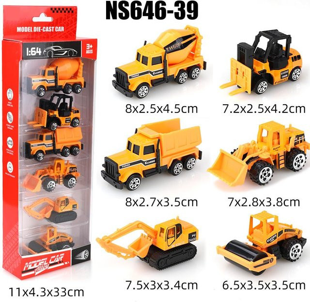 Linyi toy car Simulations-Schiebelegierung Mini-Baufahrzeugspielzeug, Set, ab 4 Jahren - Bild 1