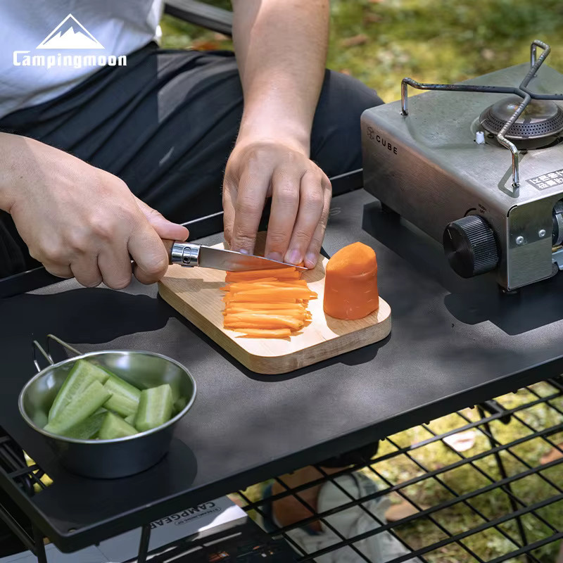 CAMPINGMOON YM-2013 Reversibles Outdoor-Schneidebrett aus Birnenholz in Braun - Bild 3