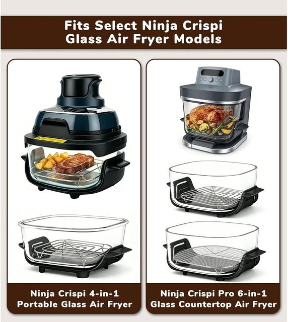 Ninja Crispi Edelstahl-Tablett für Heißluftfritteusen in Silber - Bild 1