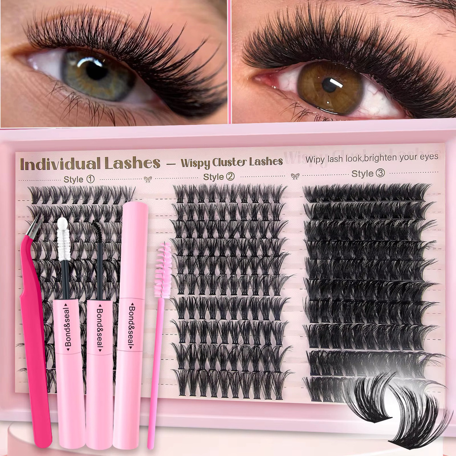 FQBFQB DIY-Wimpernverlängerung Set, Segmentierte Kunstwimpern, Natürlich, Unisex - Bild 2