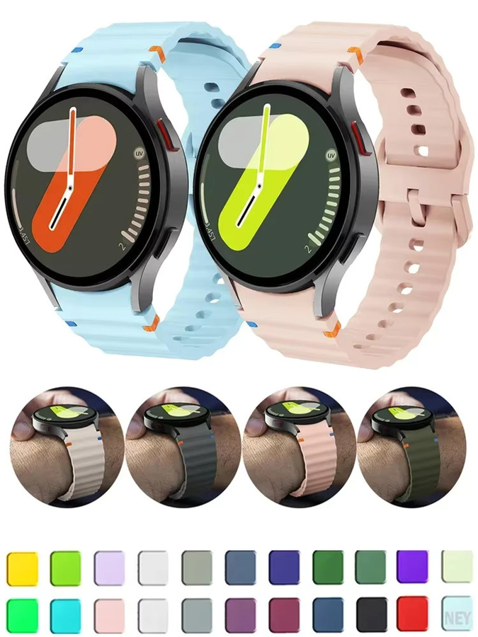 Samsung Uhrenarmband Silikon, Weiß, Galaxy Watch 7/FE/5 pro/6/4 Classic - Bild 6