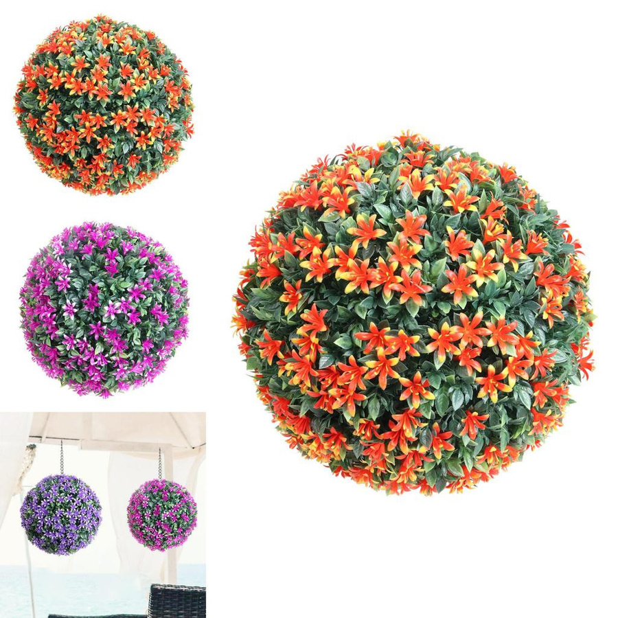 Hängende Blumenkugel aus Kunststoff von TheDailyPress in Grün, Lila, Orange oder Magenta, Durchmesser: 20 cm - Bild 4