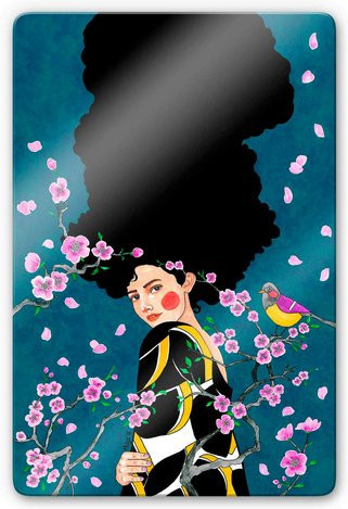 K&L Wall Art Glasbild Hülya Vintage Kirschblüte in Multicolour, B/H: 40 x 60 cm - Bild 1